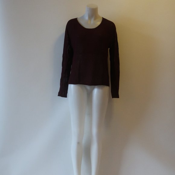 Womens Rag & Bone Plum Perforated Open Knit Sweater M * - Picture 6 of 9
